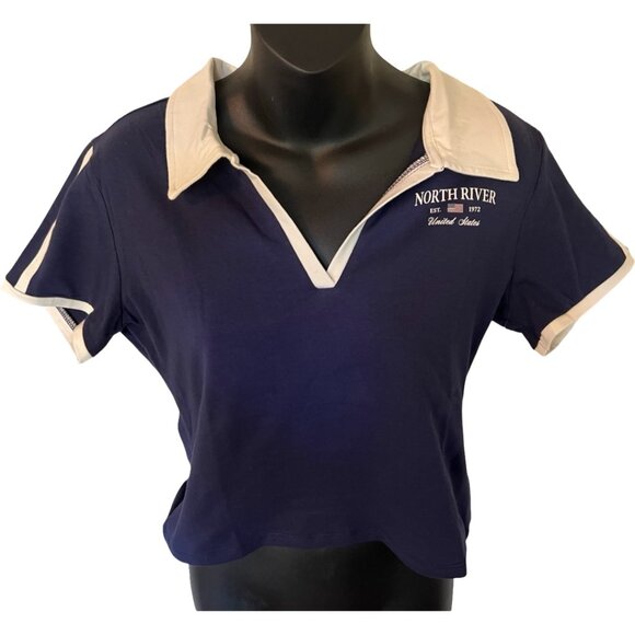 🌸4/$30🌸 NWT Crop Polo With Contrast Details - Picture 7 of 14